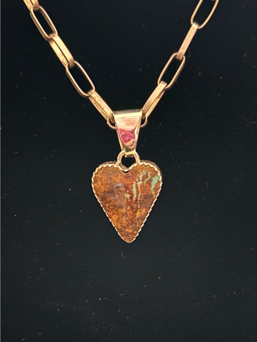 Heart Shaped Boulder Turquoise & Sterling Silver Pendant